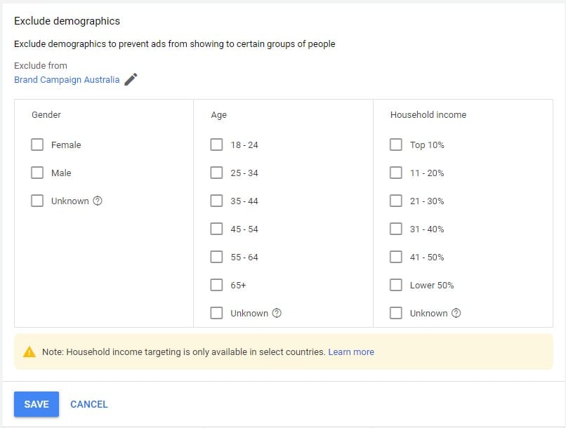 A Guide to Google Ads Bidding Strategies 37 Excluding demographics in Google Ads