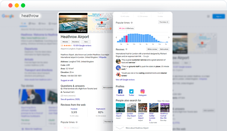 Google search features - Knowledge Graphs